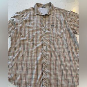 XXL Columbia Men's Gray Lightweight Button-Up Shirt Short Sleeve Summer Spring